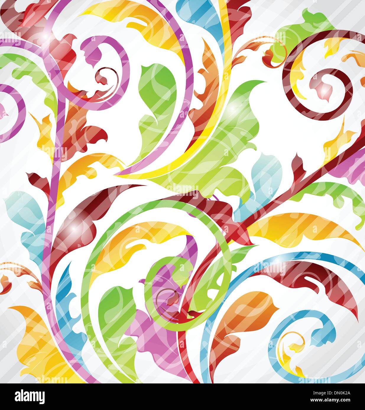 Abstract multicolor ornamental wallpaper, design elements Stock Vector