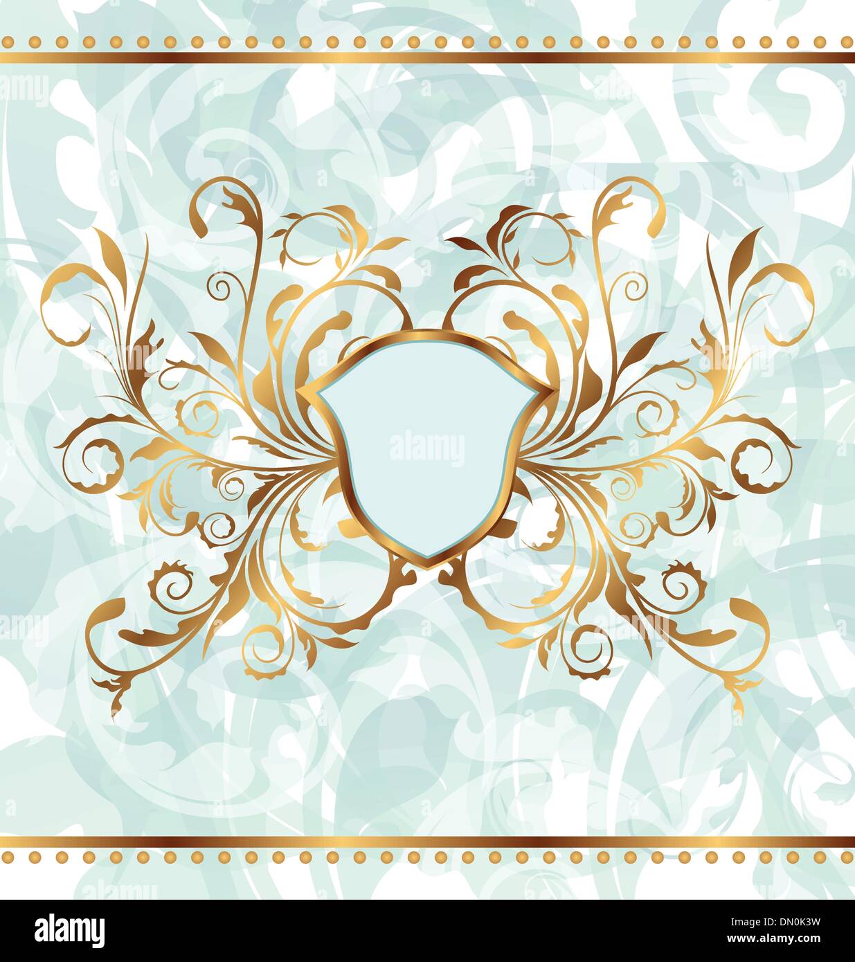 Royal background with golden ornate frame and heraldic shield Stock ...