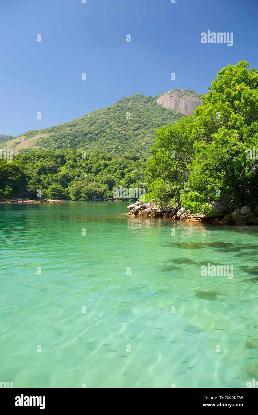 Tropical Brazilian lagoon on the island of Ilha Grande in Rio de Janeiro state Brazil Stock Photo