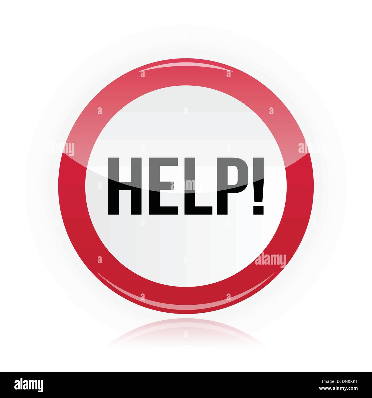 Help - problem glossy red sign Stock Vector