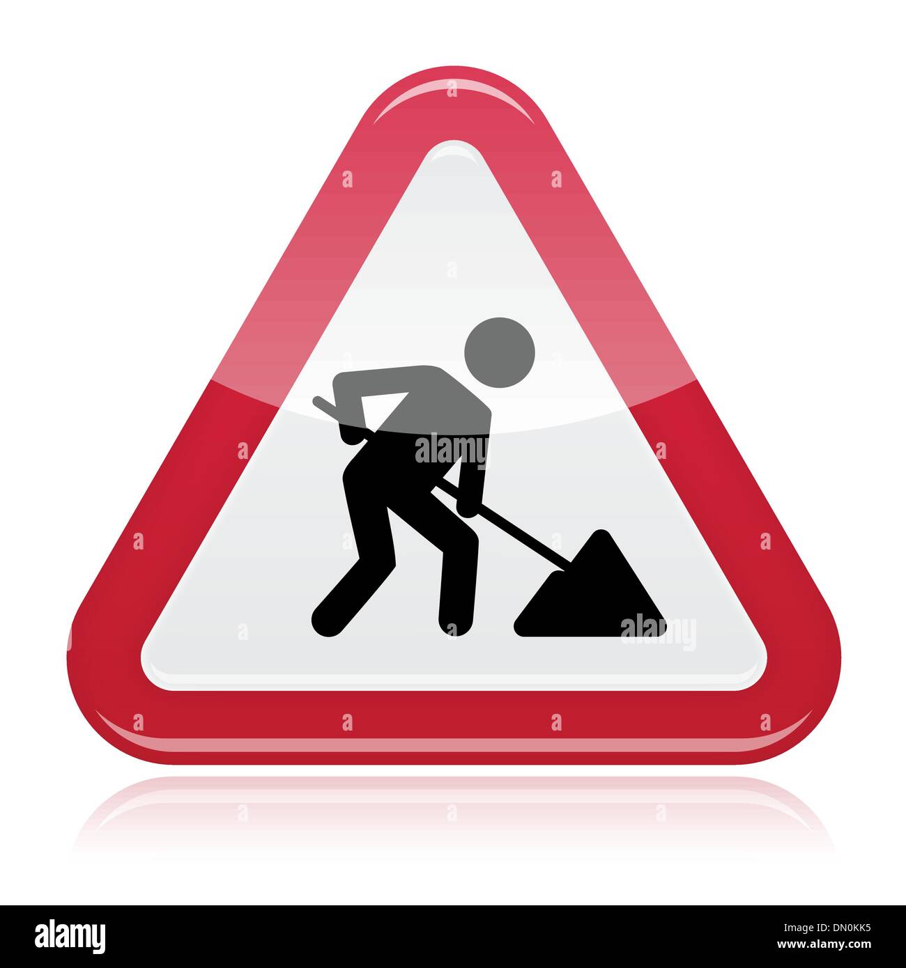Under construction, road works warning sign Stock Vector