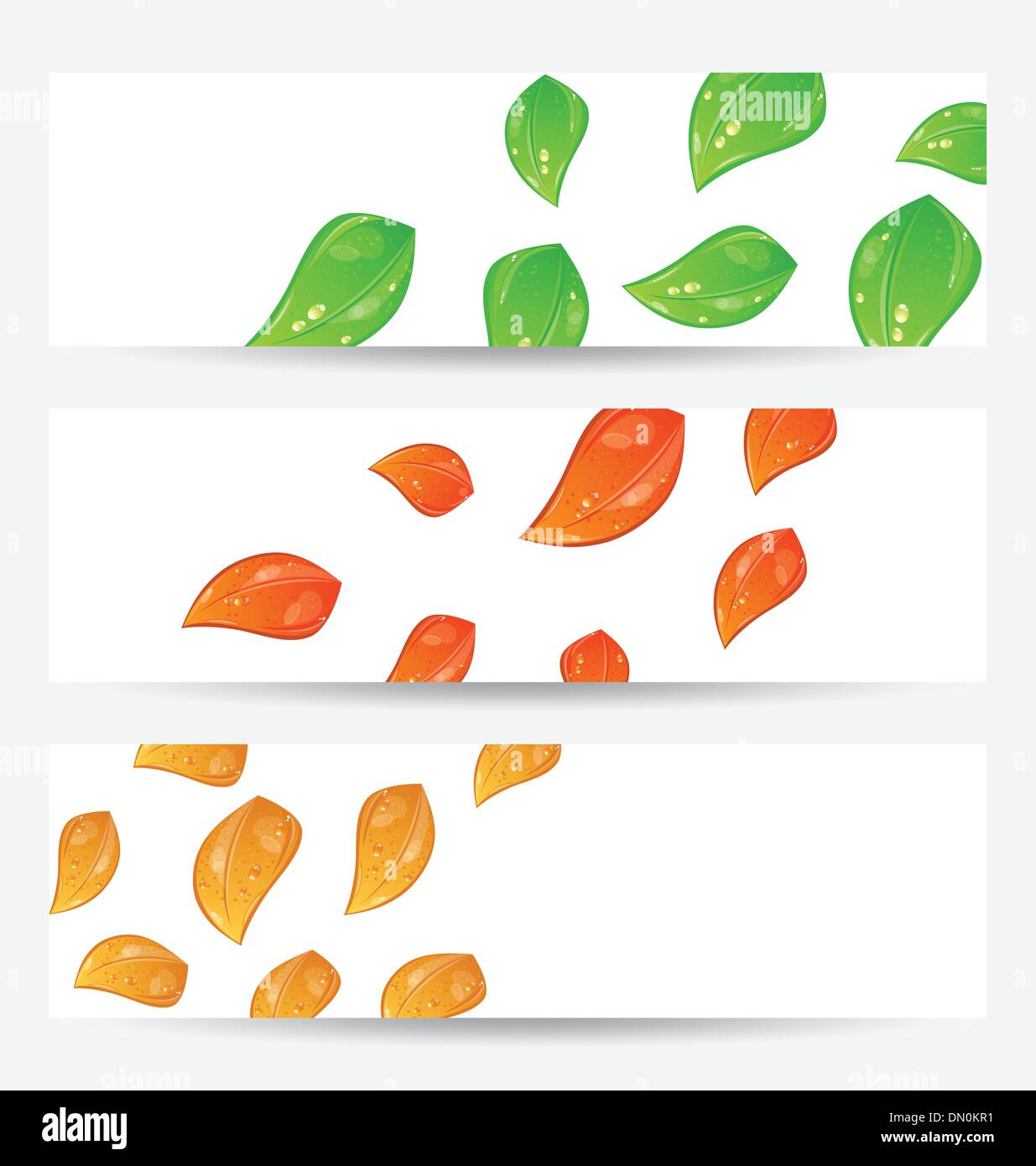 Set autumn seasonal cards with changing leaves Stock Vector Image & Art ...