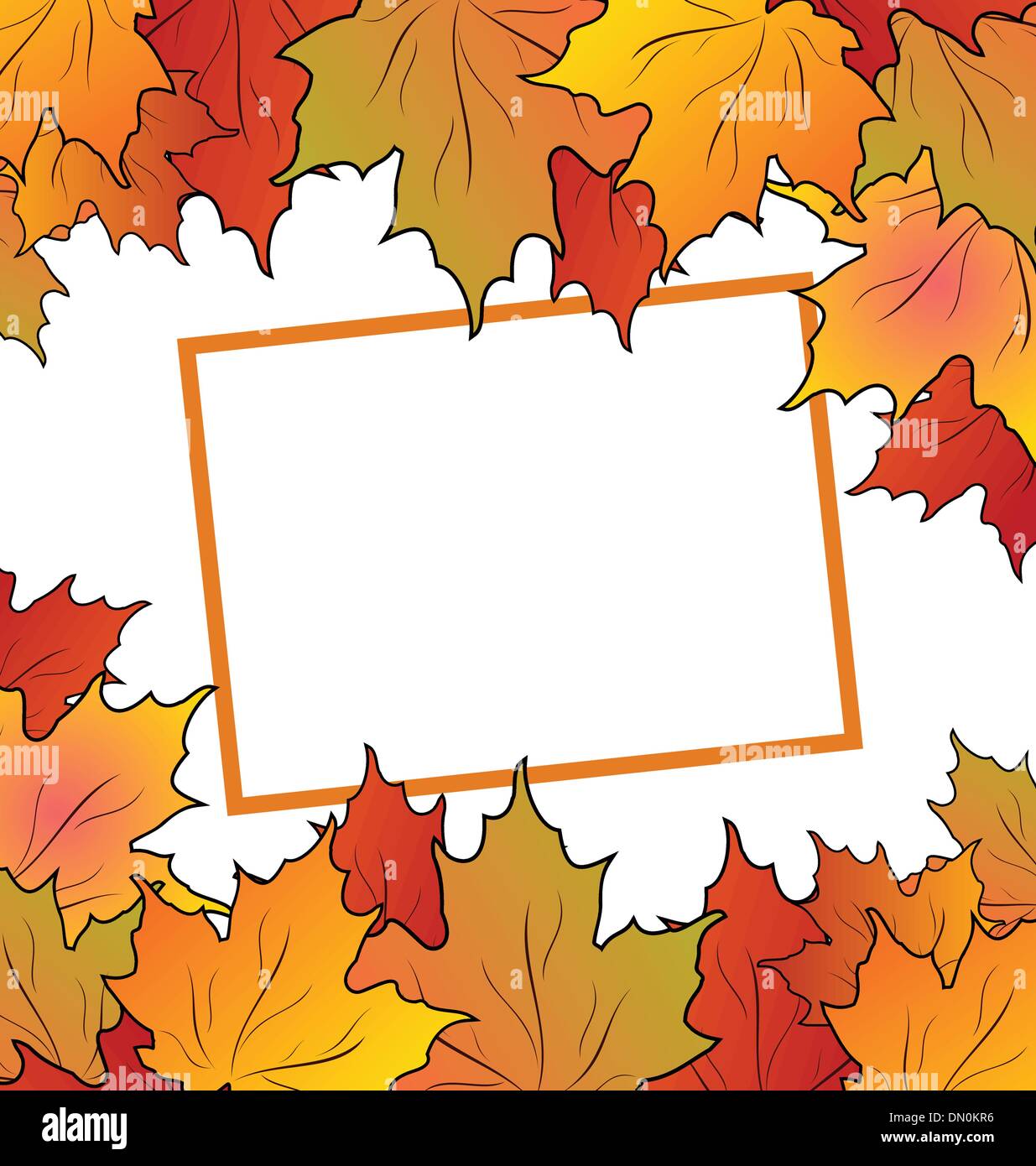 Autumn maple leaves with floral greeting card Stock Vector Image & Art ...