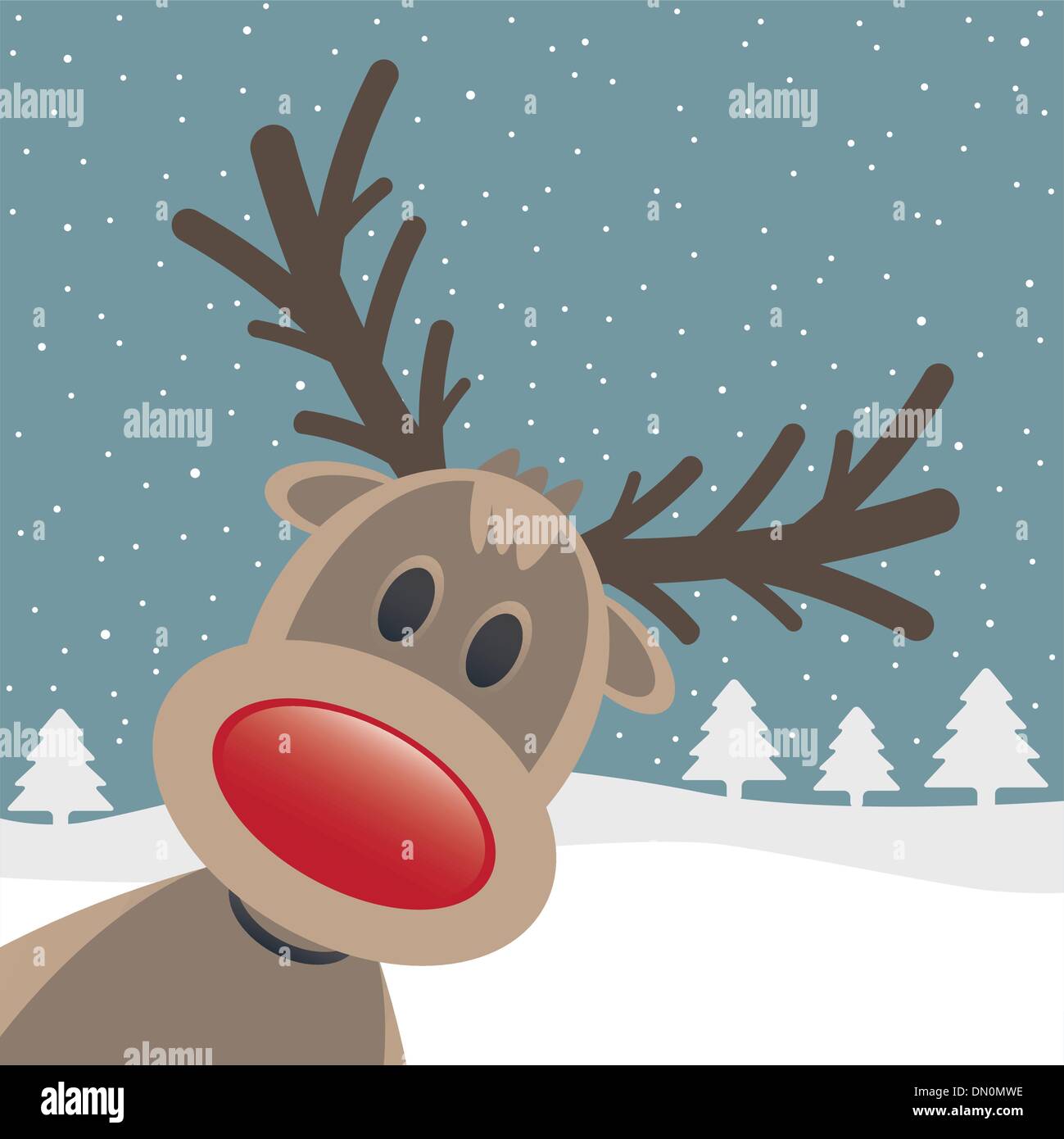 rudolph red nose look Stock Vector