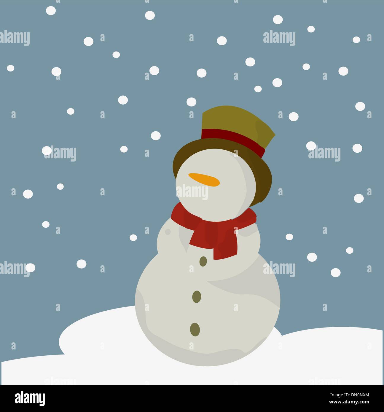 Happy snowman text card Stock Vector