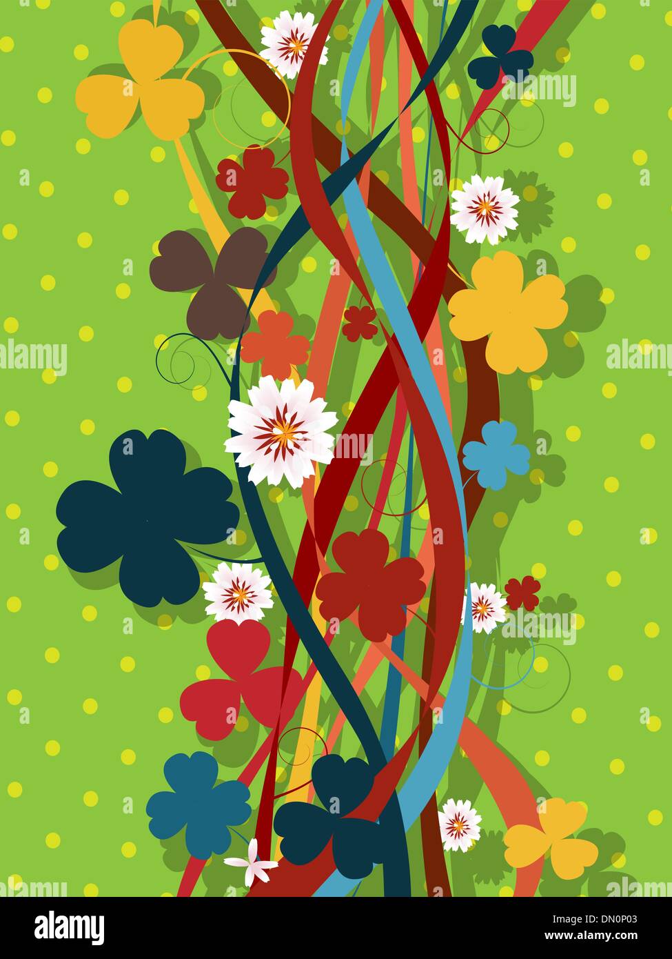 Retro clover pattern Stock Vector