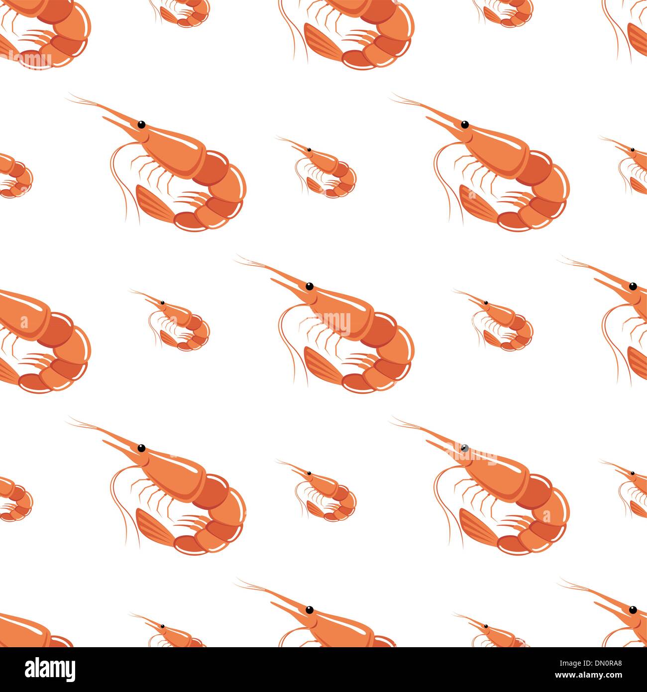 Seamless shrimps pattern Stock Vector