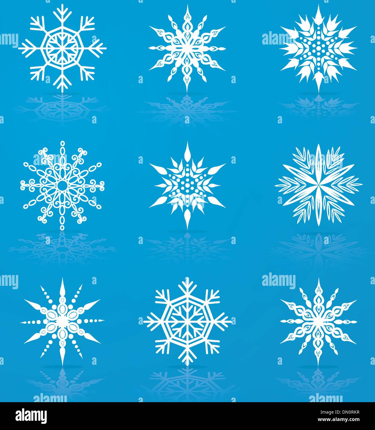 Set of vector snowflakes Stock Vector