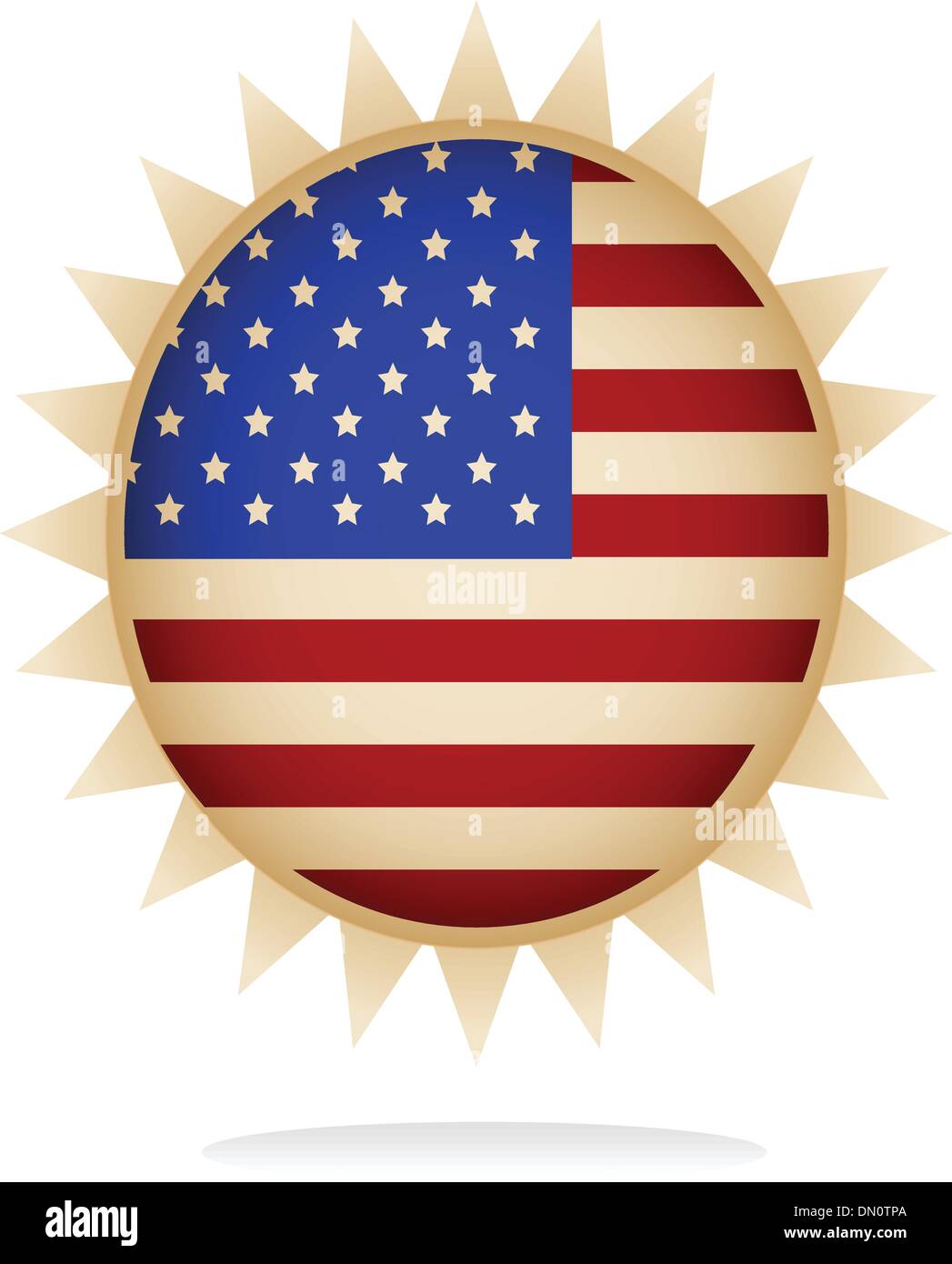 illustration of a badge with american flag design Stock Vector Image