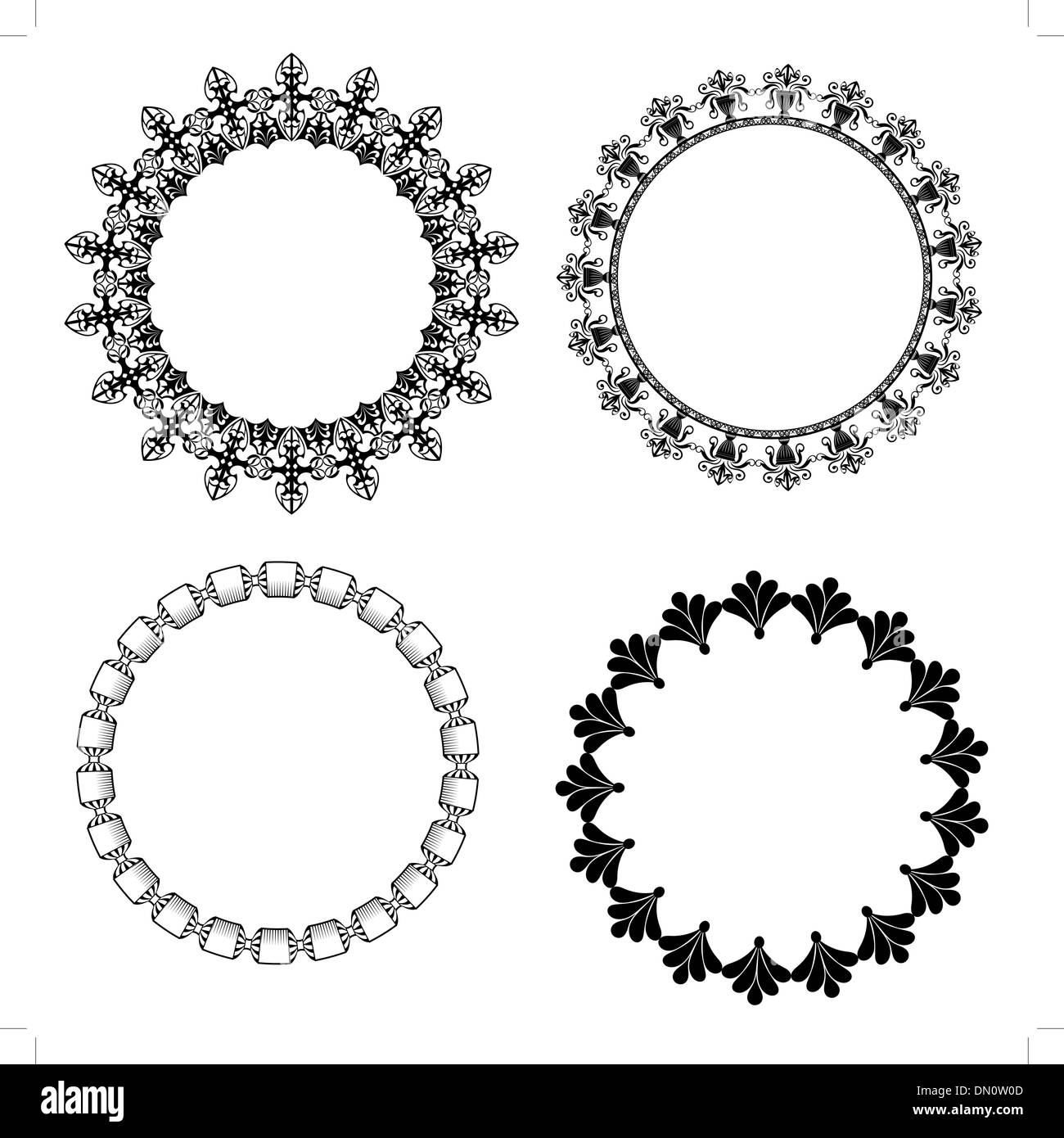 A set of round frames with ornament Stock Vector Image & Art Alamy