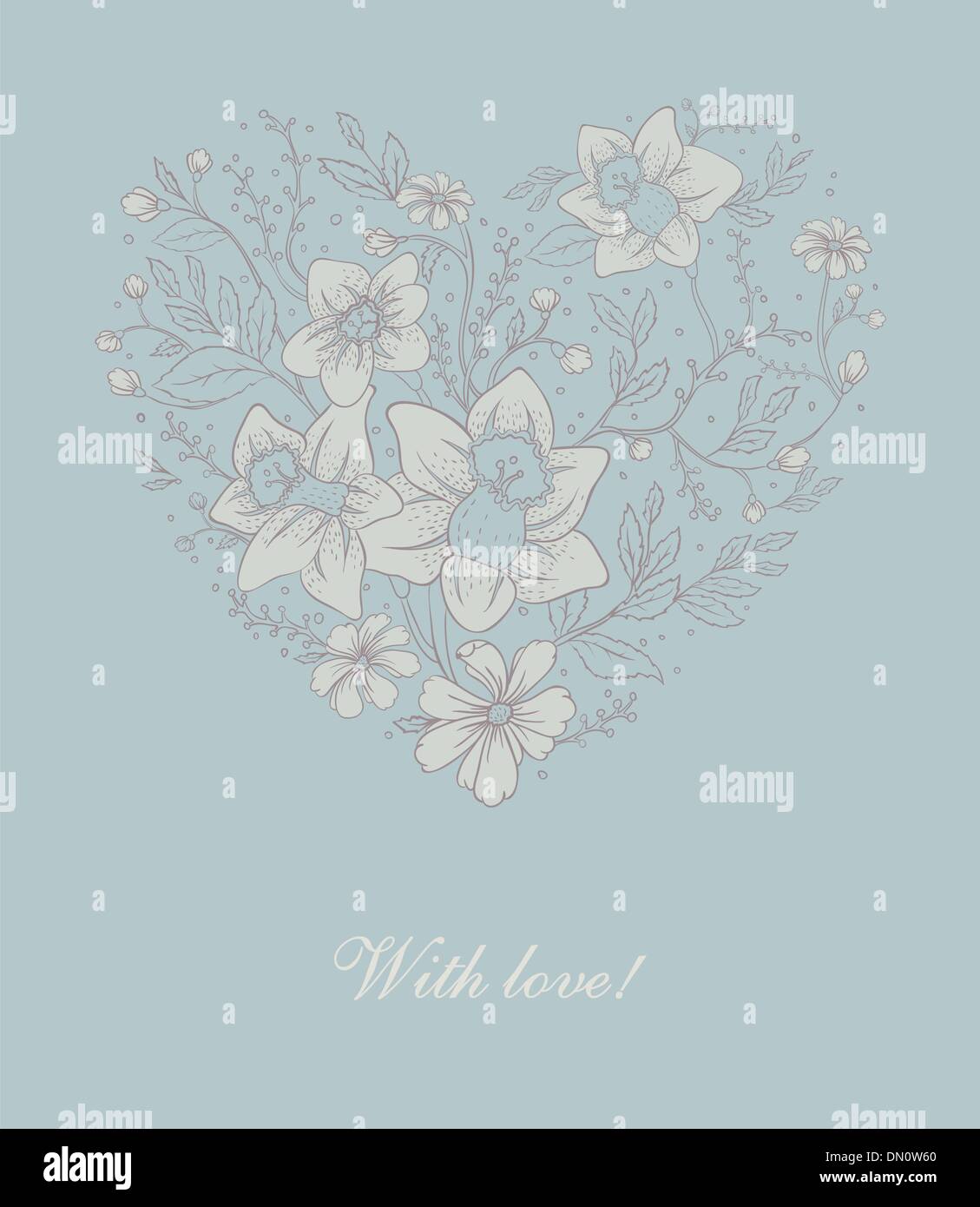Vector illustration of Floral heart Stock Vector Image & Art - Alamy