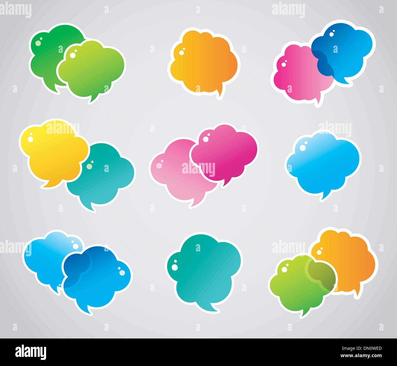 Color hand drawn speech bubbles Stock Vector Image & Art - Alamy