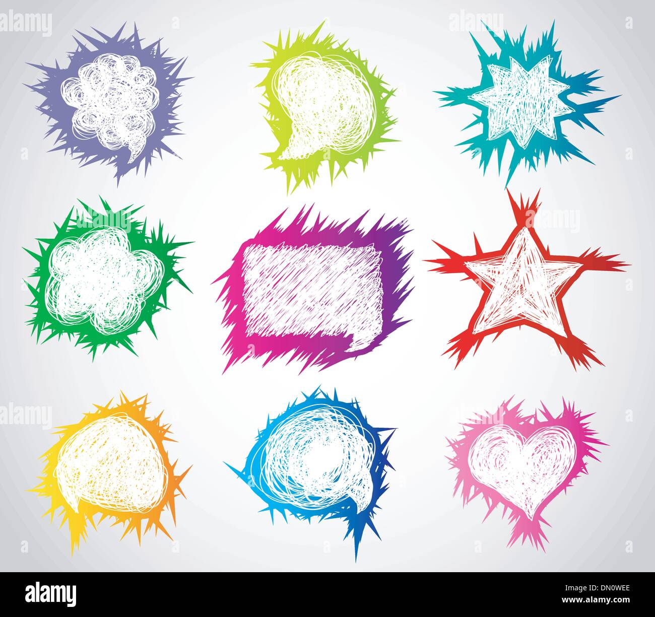 Color hand drawn speech bubbles Stock Vector Image & Art - Alamy