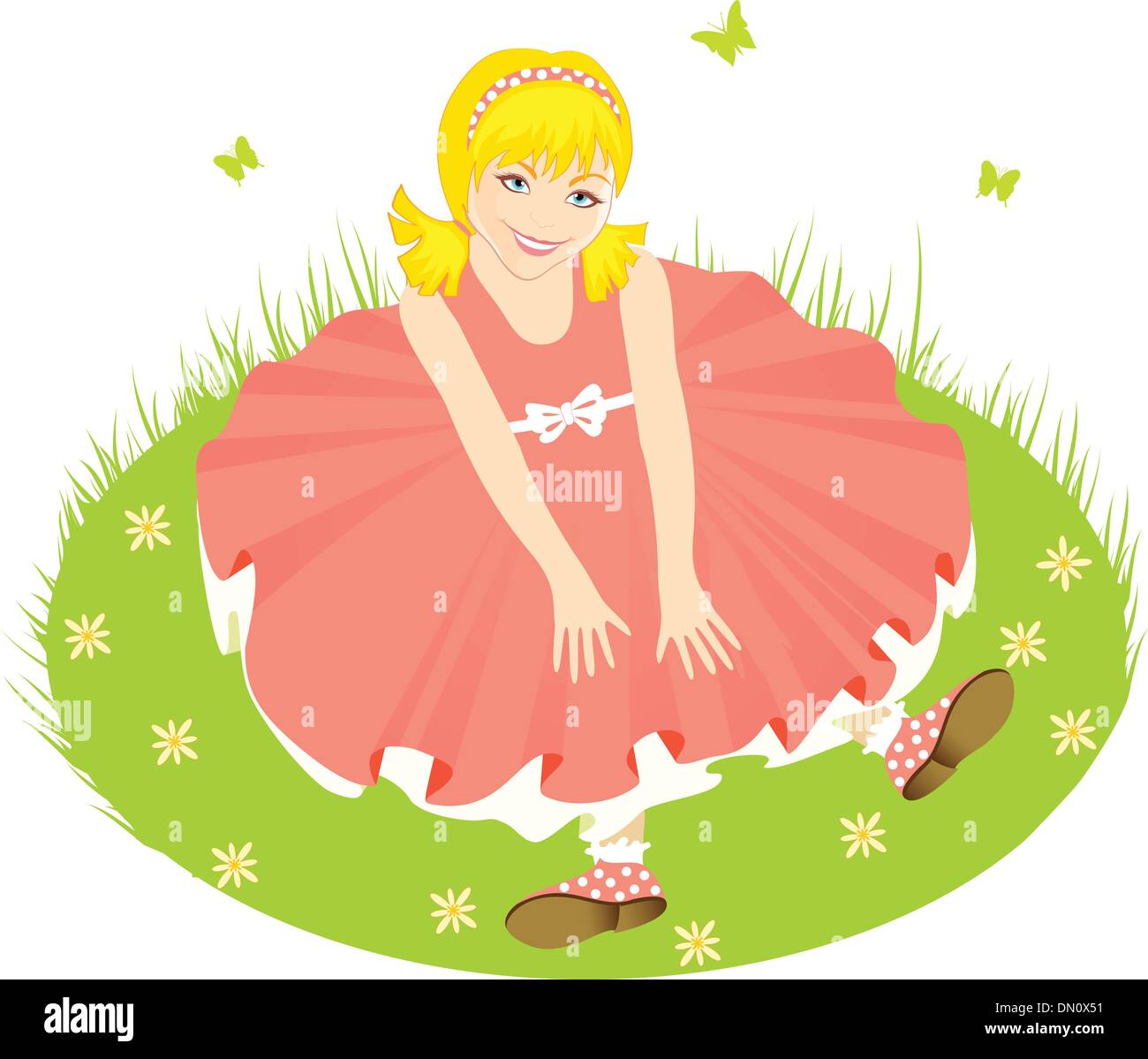 Child in pink dress, vector Stock Vector Image & Art - Alamy