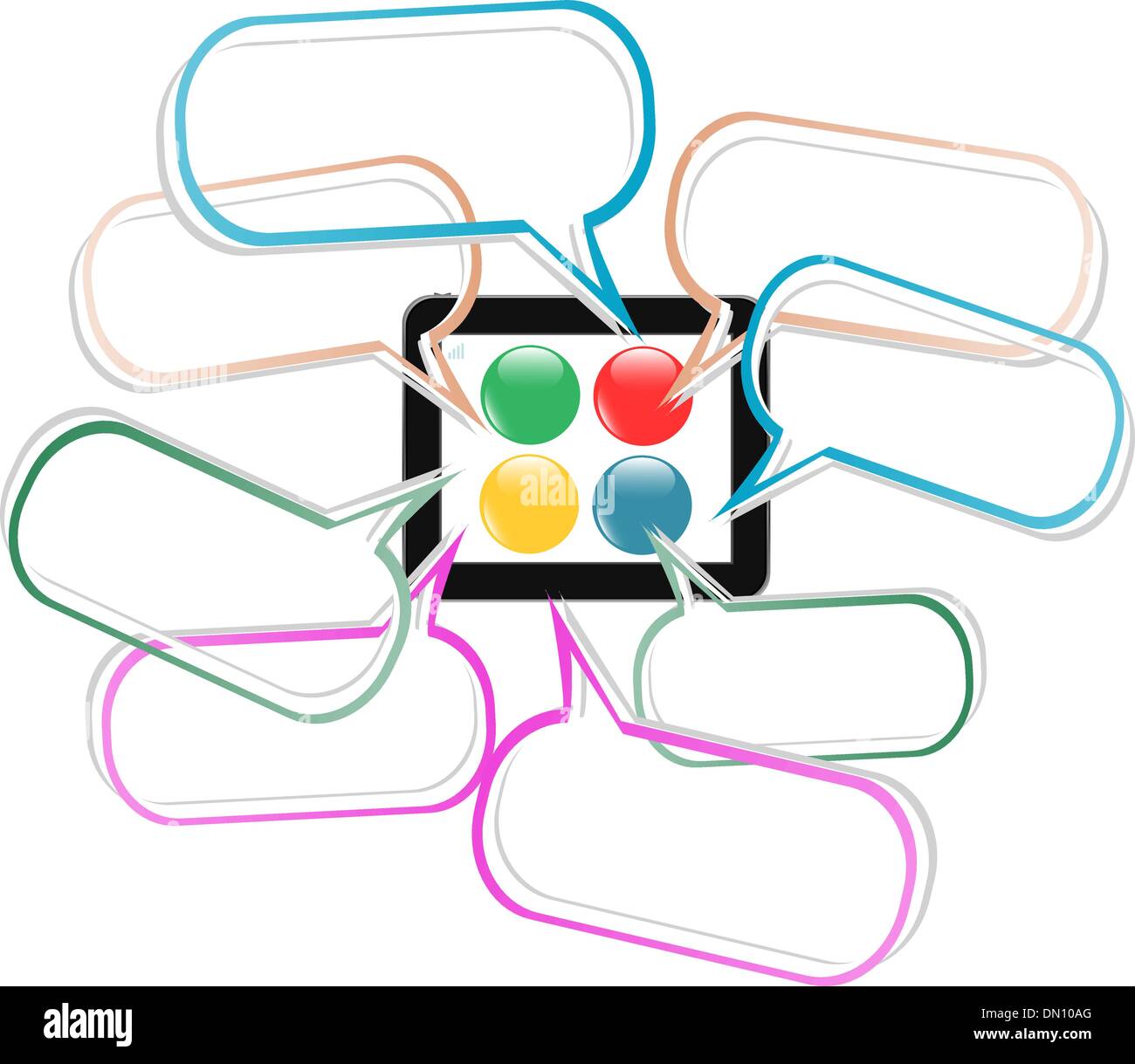 working with a modern flat ipade tablet pc Stock Vector