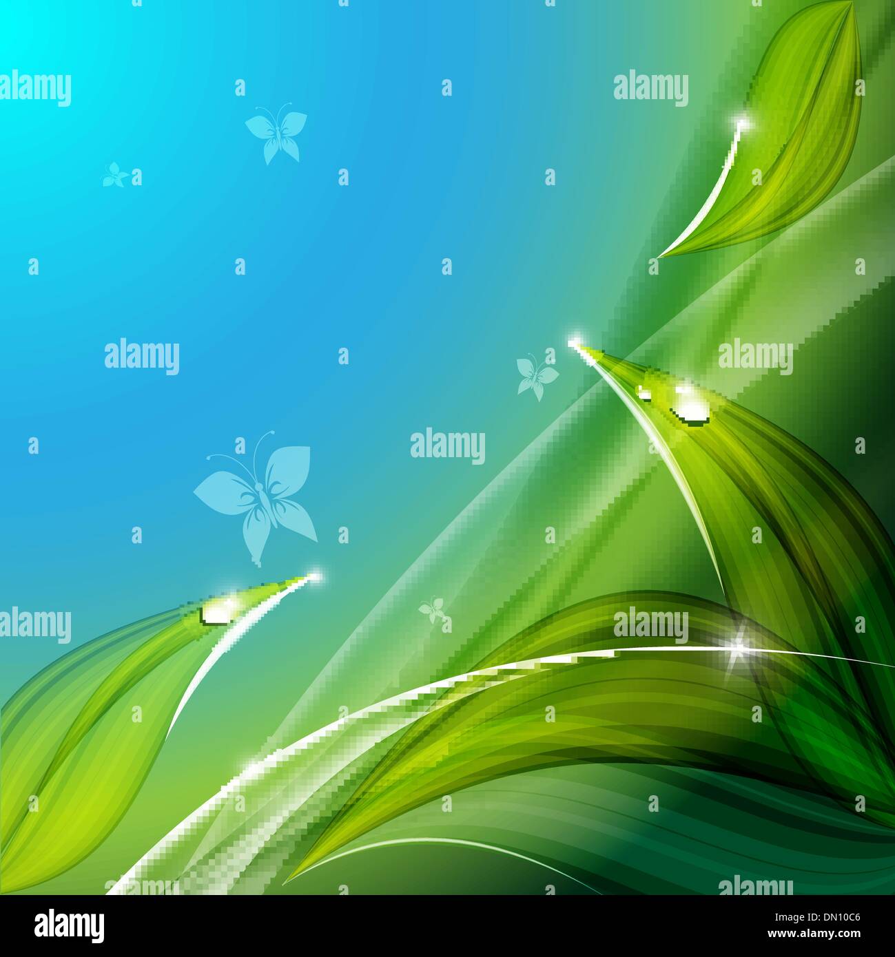floral vector background with butterflies. Eps10 Stock Vector
