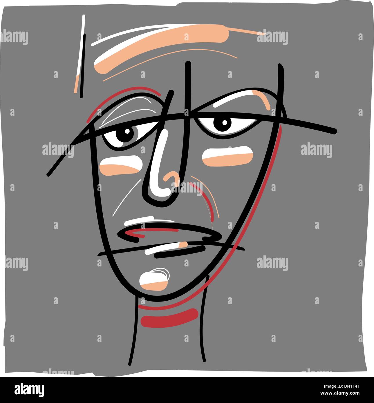 tribal painted face cartoon Stock Vector