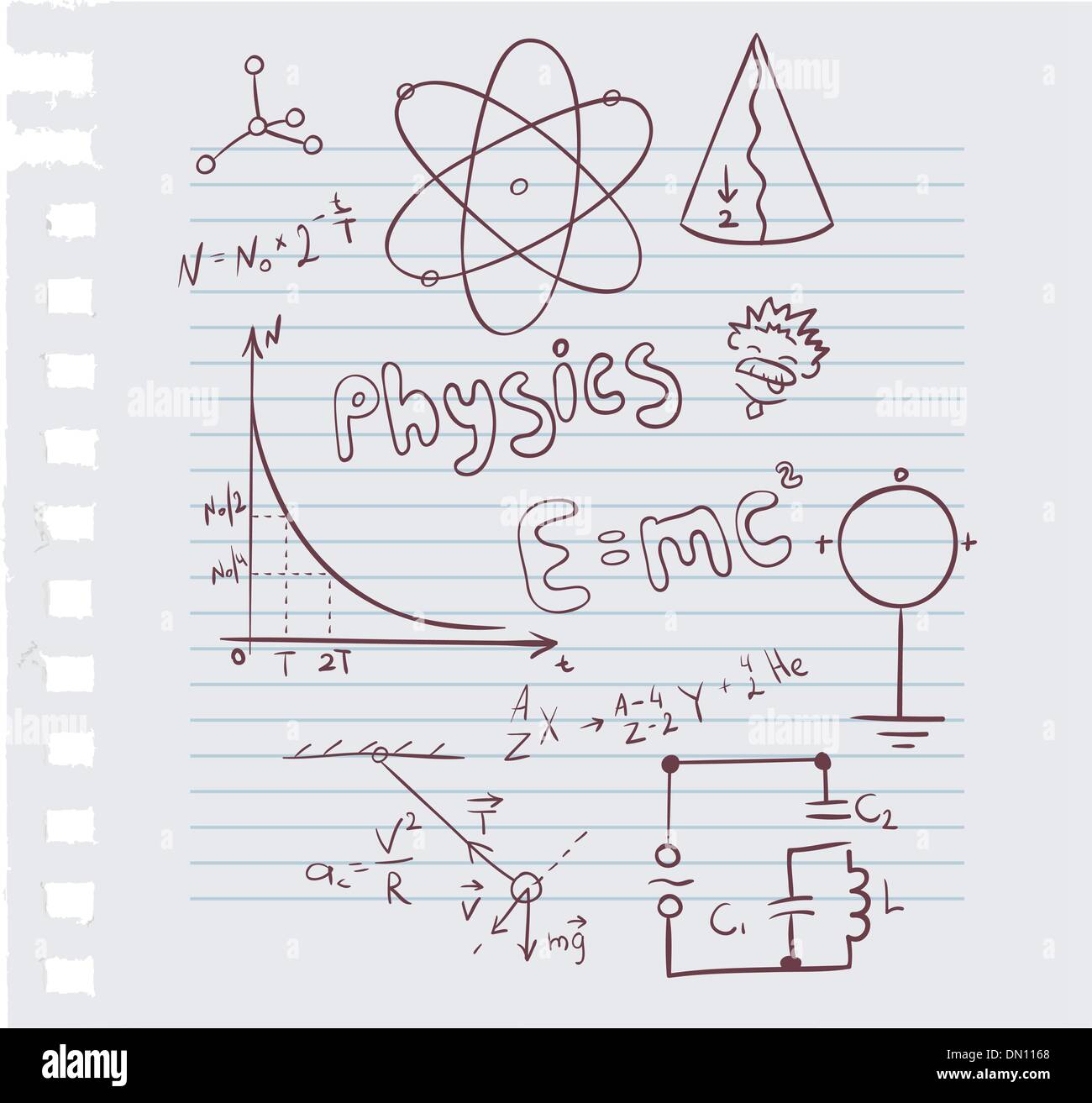 Physics Hand sketches on the theme of Physics Chalkboard Vector  illustration Stock Vector  Adobe Stock