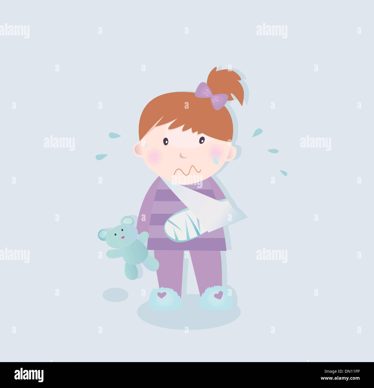 Small patient - child with fractured bone Stock Vector