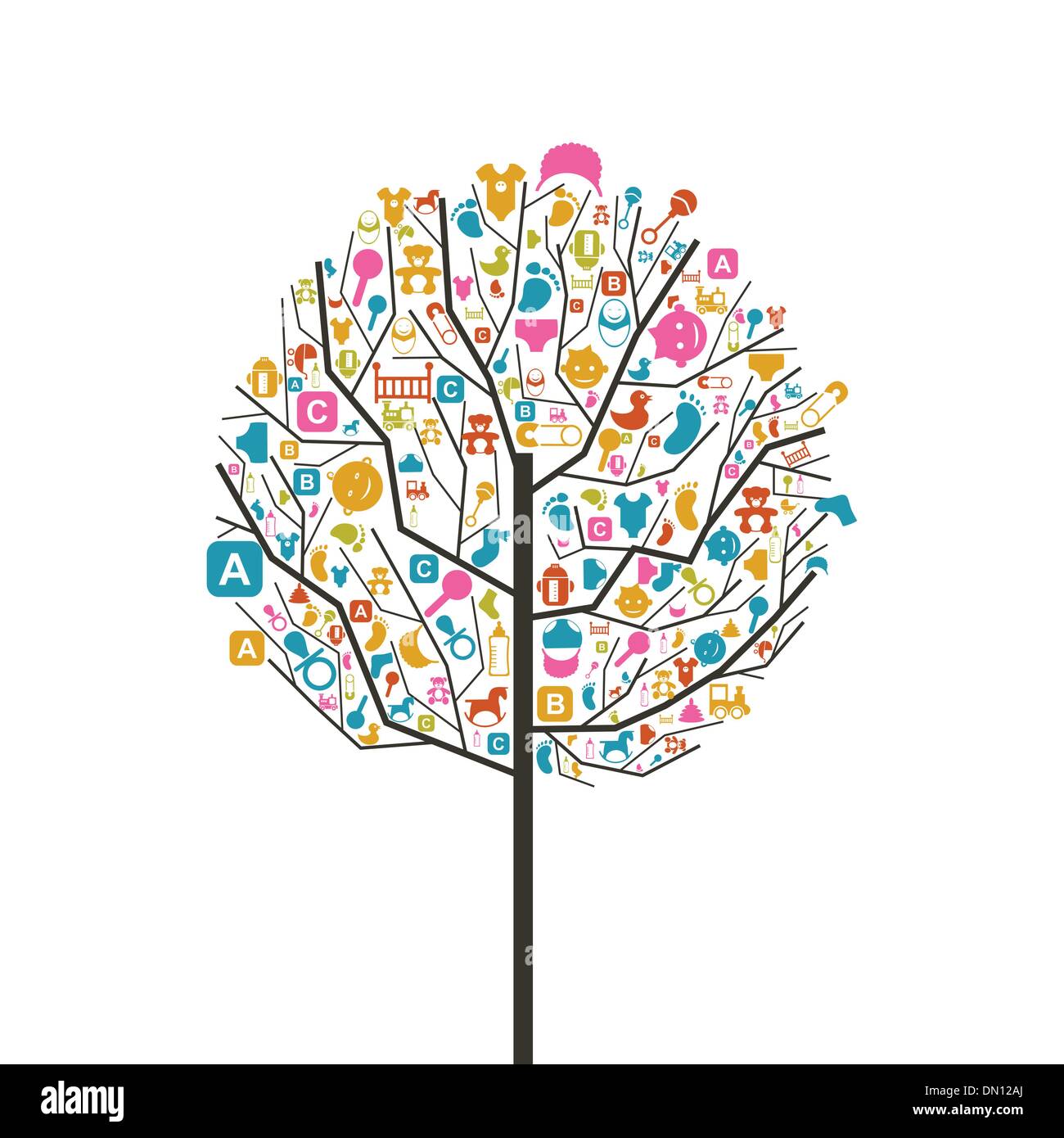 Baby dummy tree Stock Vector Images Alamy