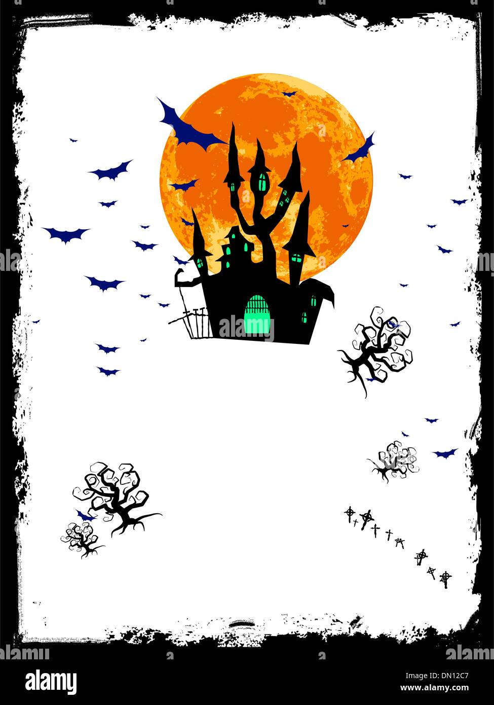 Halloween image with old mansion. EPS 8 Stock Vector