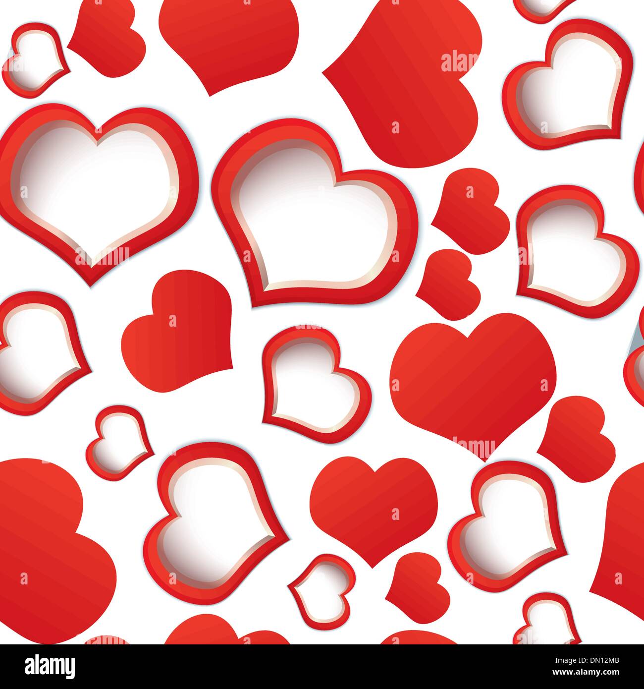 Red hearts seamless Stock Vector
