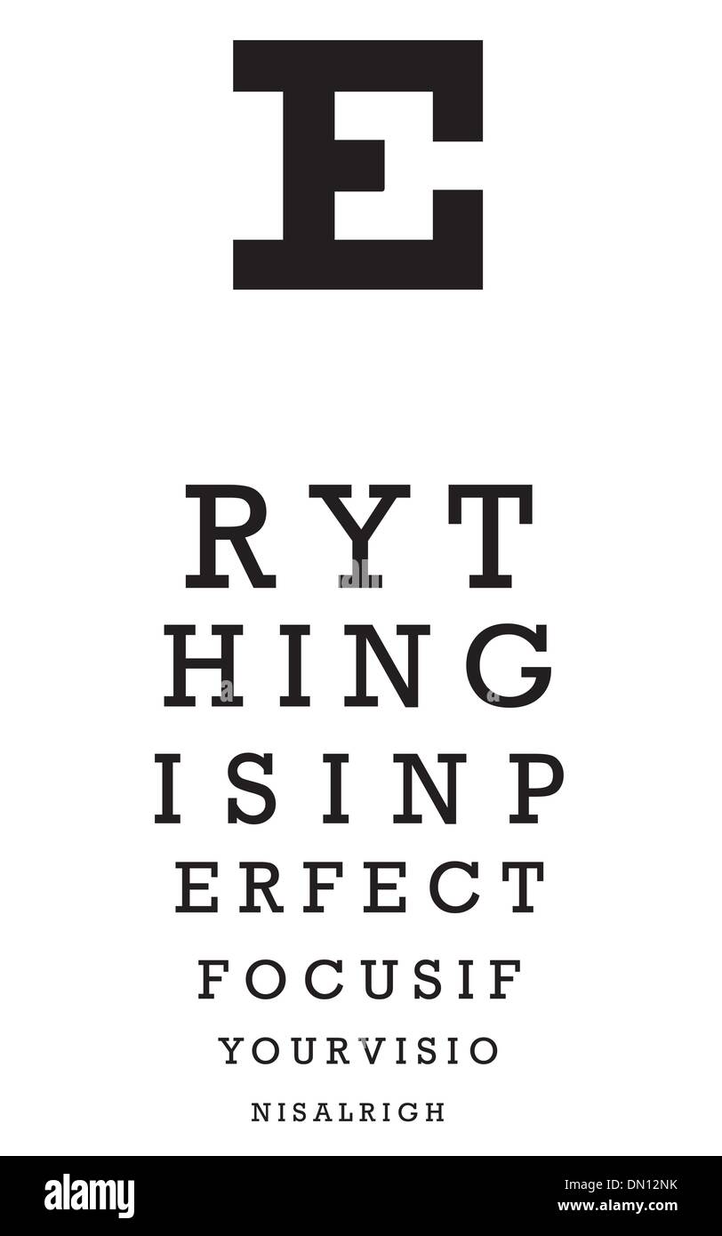 Optometry Eye Chart Illustration Stock Vector