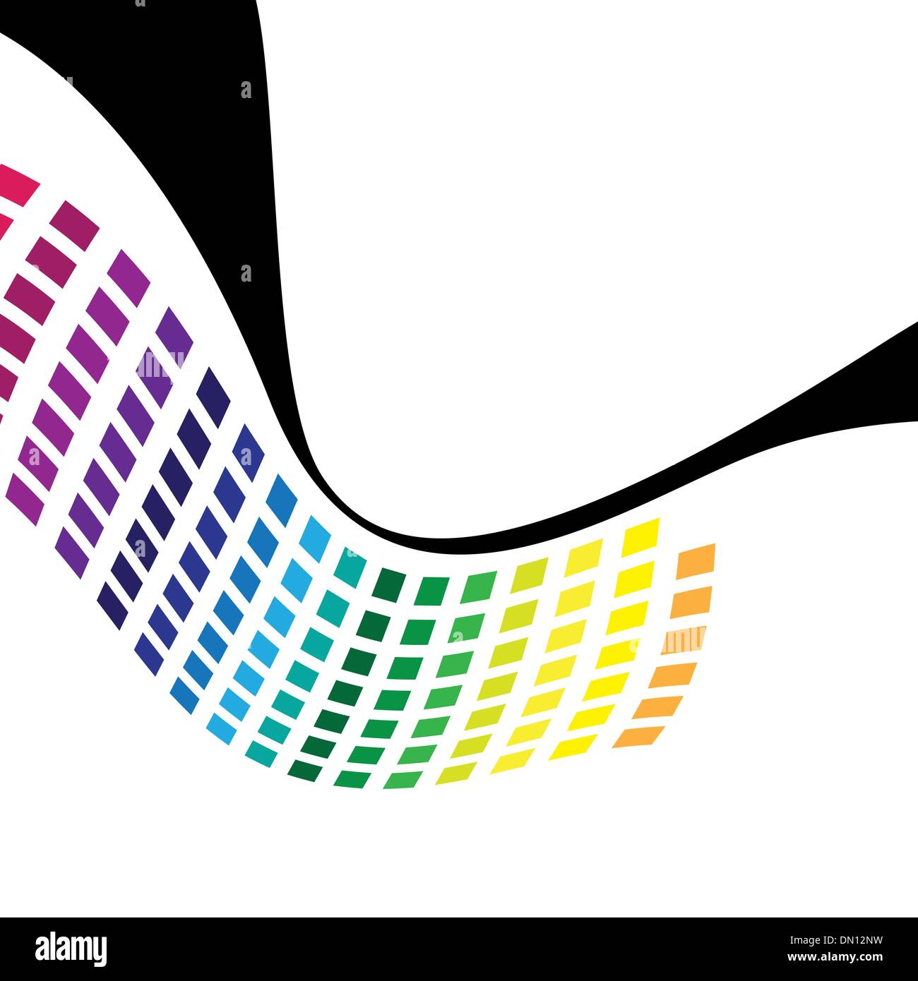 Wavy Rainbow Squares Stock Vector