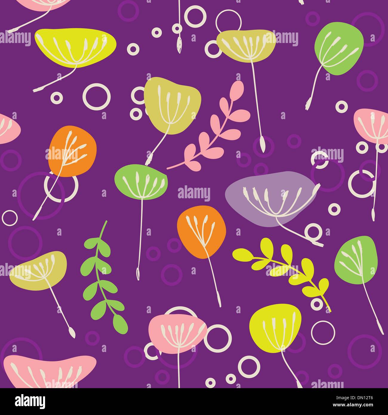Abstract dandelions seamless pattern Stock Vector