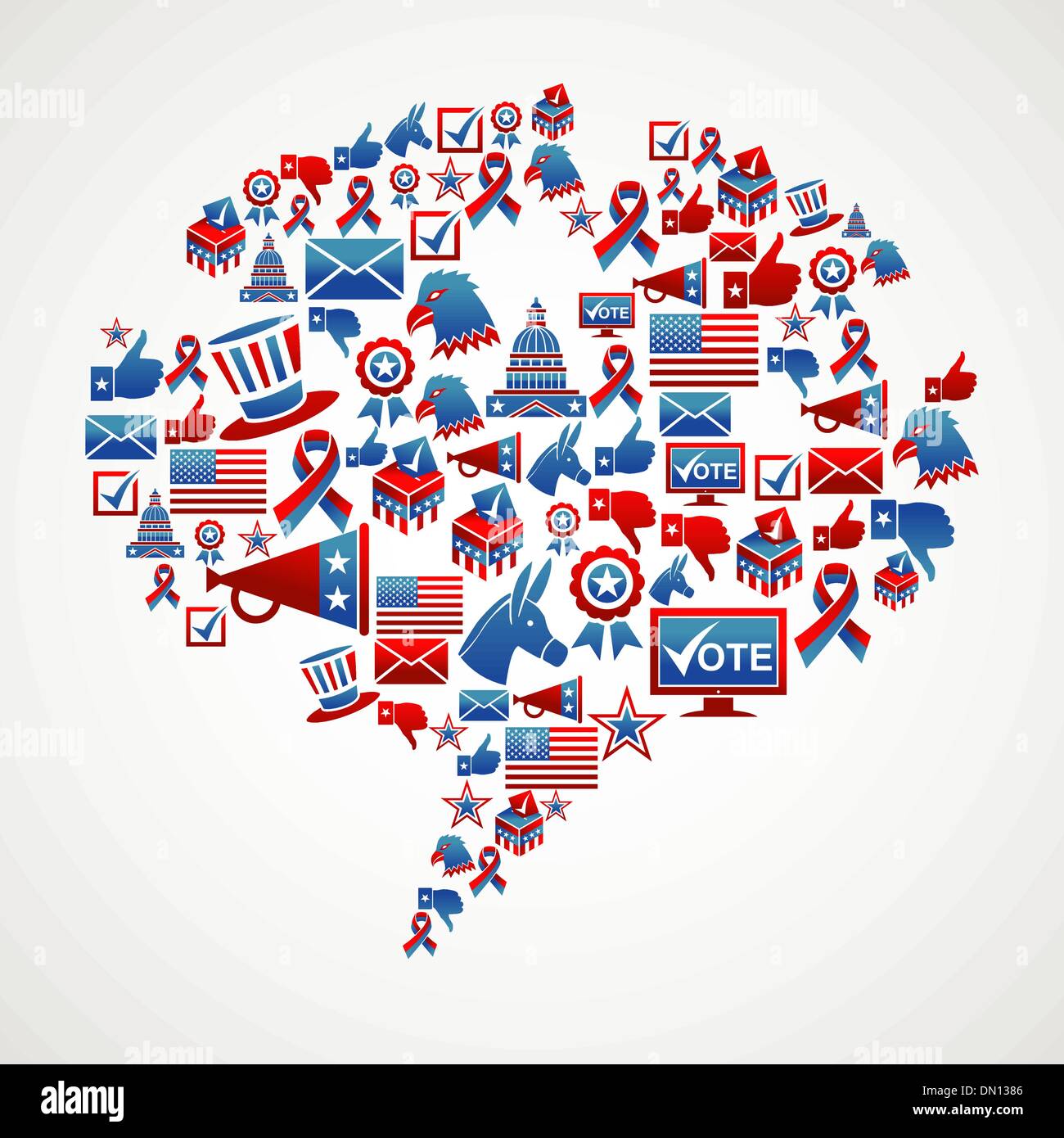 Social media US election icons concept Stock Vector