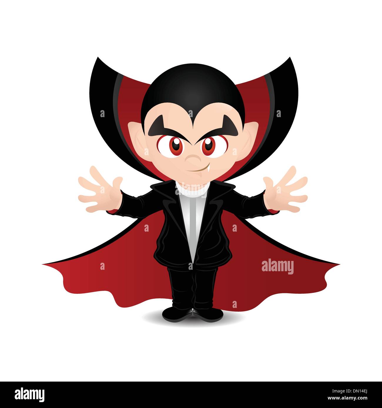 Funny cartoon vampire in halloween night spooky background Stock Vector  Image & Art - Alamy