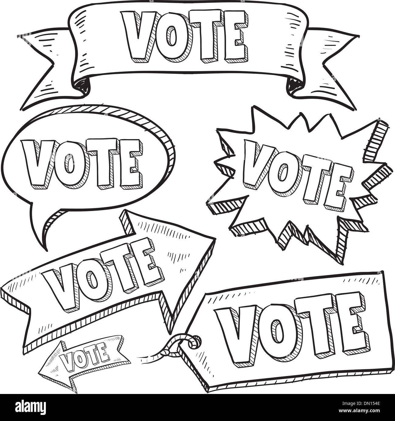 Vote tags and banners Stock Vector