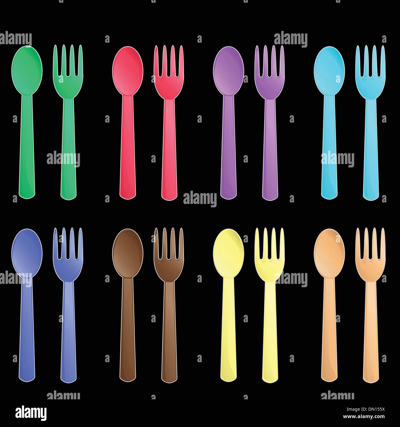 colorful cutlery pattern background vector Stock Vector Image & Art Alamy