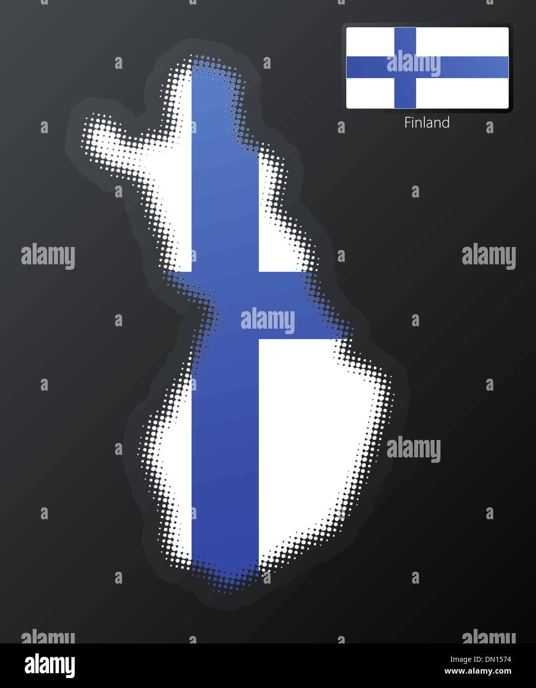 Finland modern halftone map design element Stock Vector