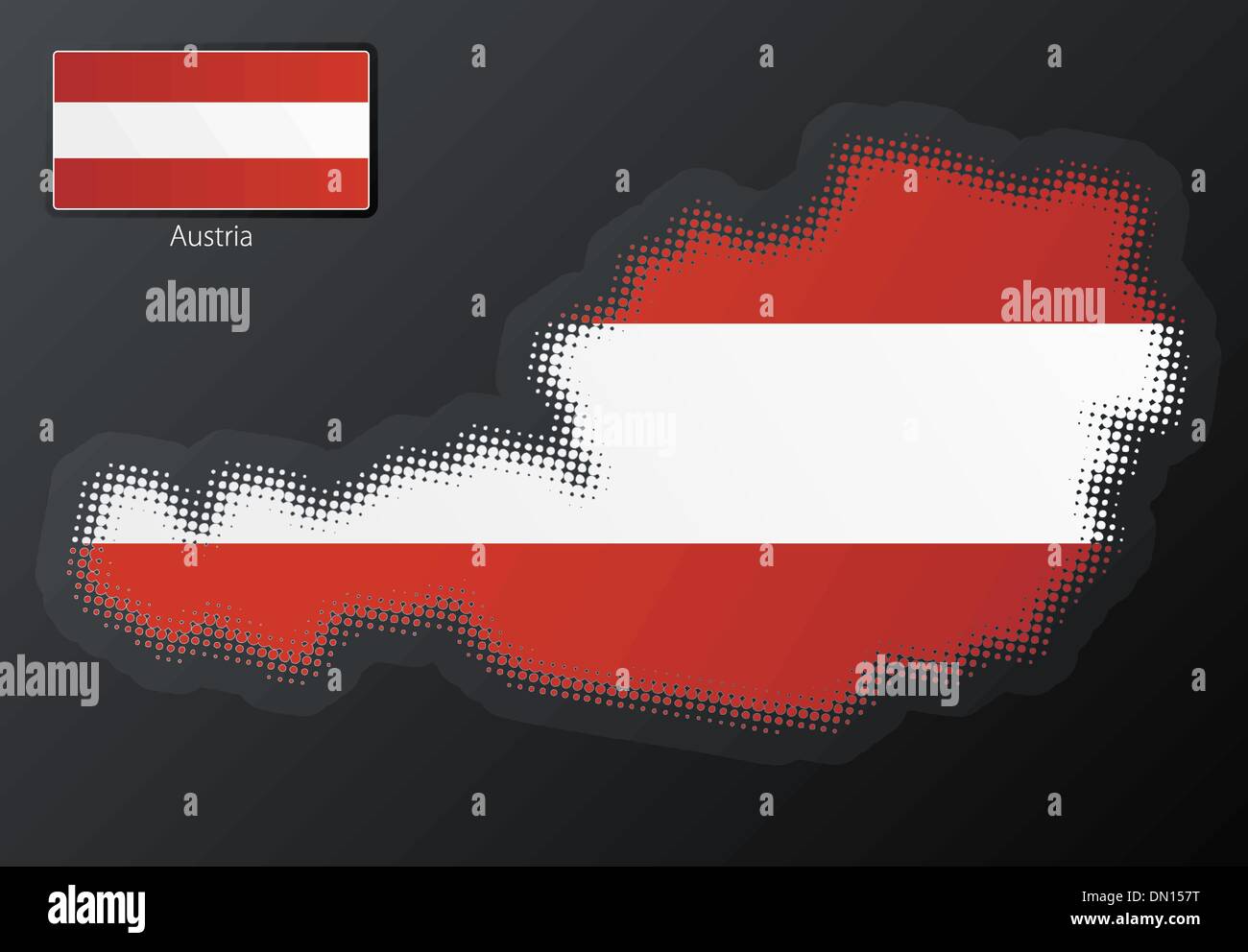 Austria modern halftone map design element Stock Vector