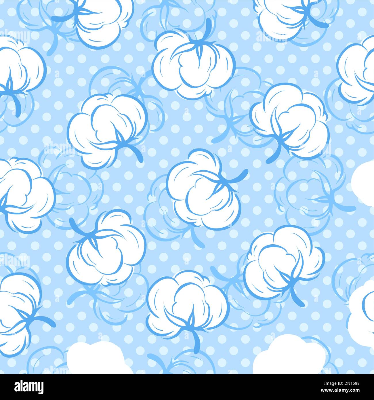 Seamless pattern with cotton buds Stock Vector