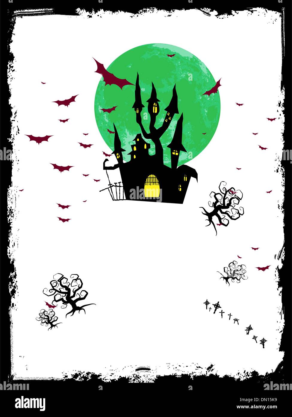 Halloween image with old mansion. EPS 8 Stock Vector