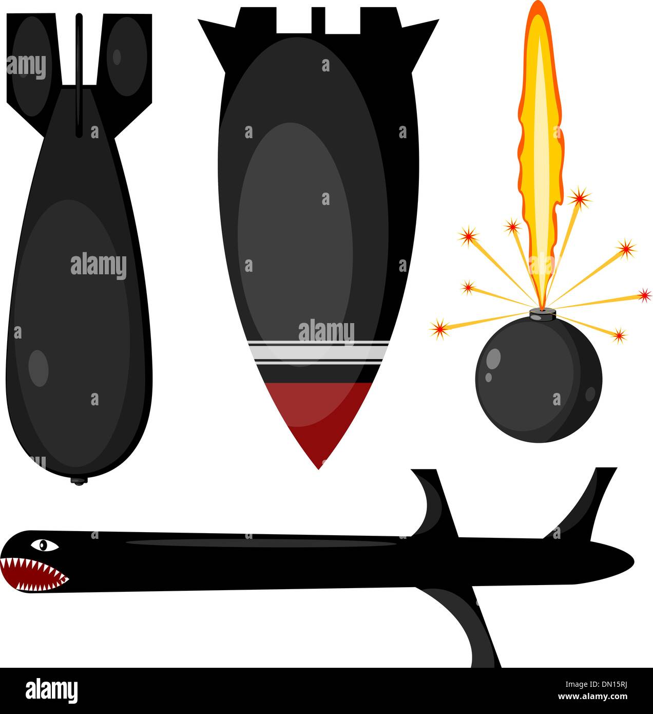 The set bombs and missiles. eps10 Stock Vector