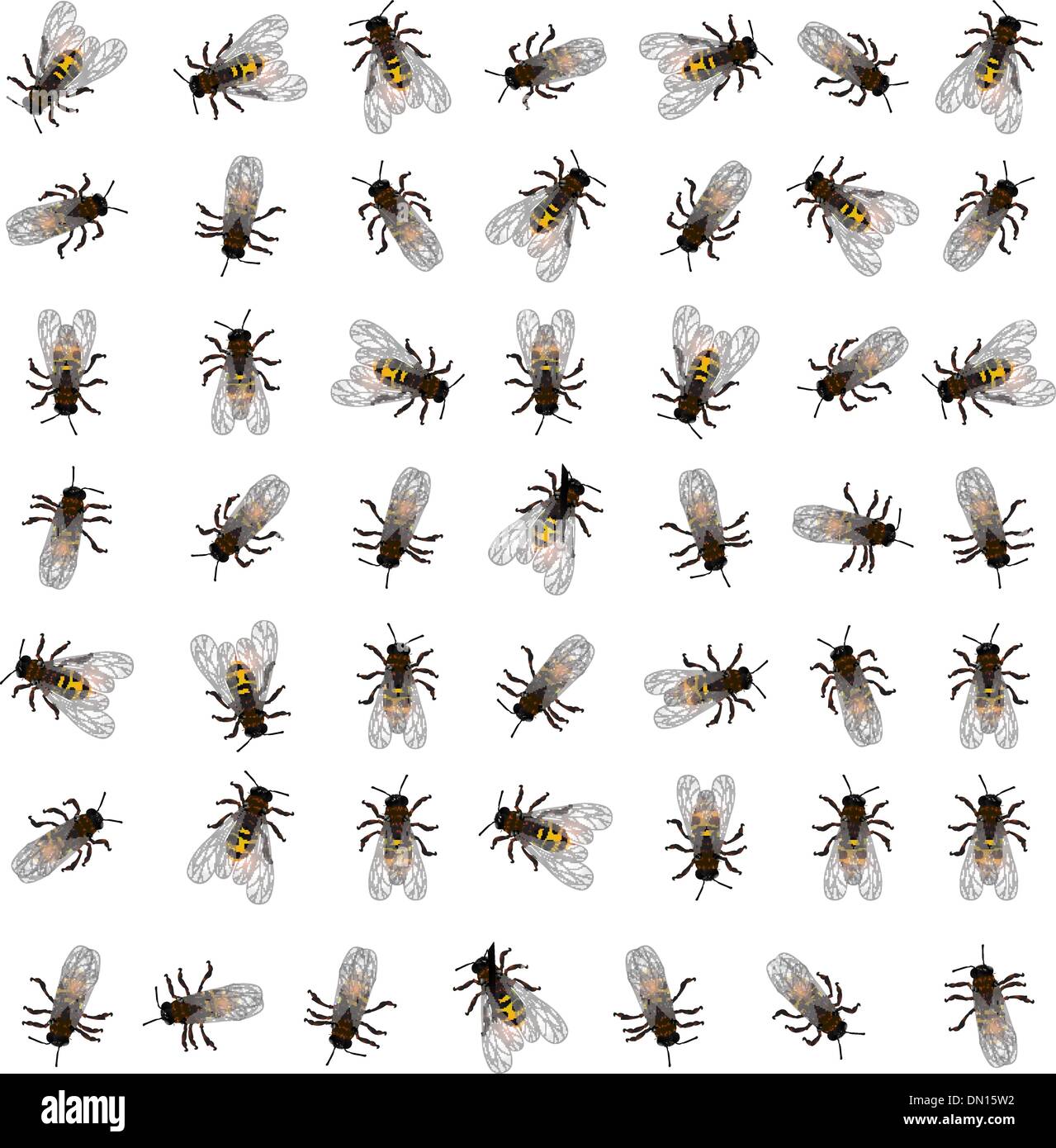 Seamless bee pattern Stock Vector