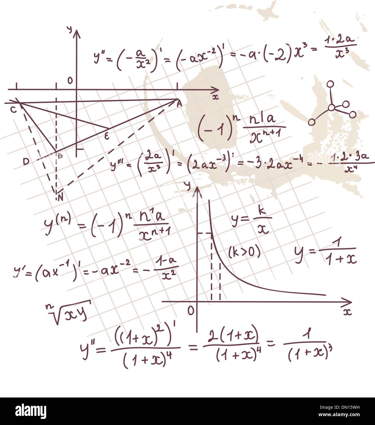 Algebra doodle background Stock Vector