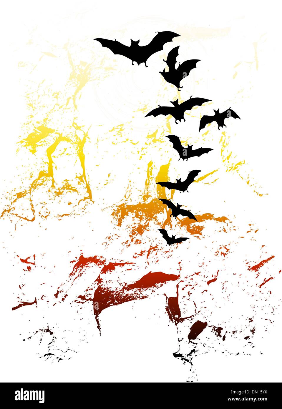 Halloween background - flying bats in full moon Stock Vector Image ...