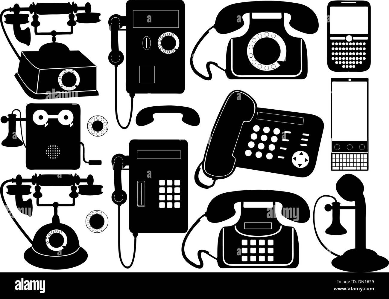 mobile and public phones Stock Vector