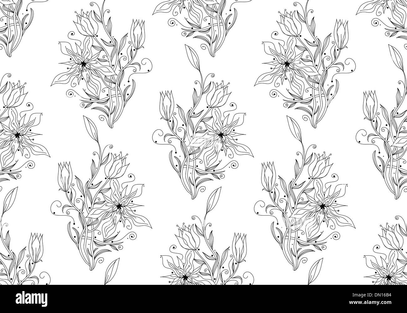 Floral seamless vector wallpaper Stock Vector Image & Art - Alamy