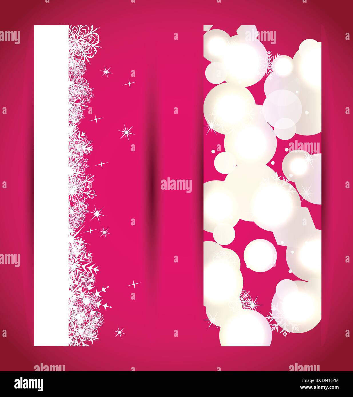 Set Christmas banners with snowflakes Stock Vector