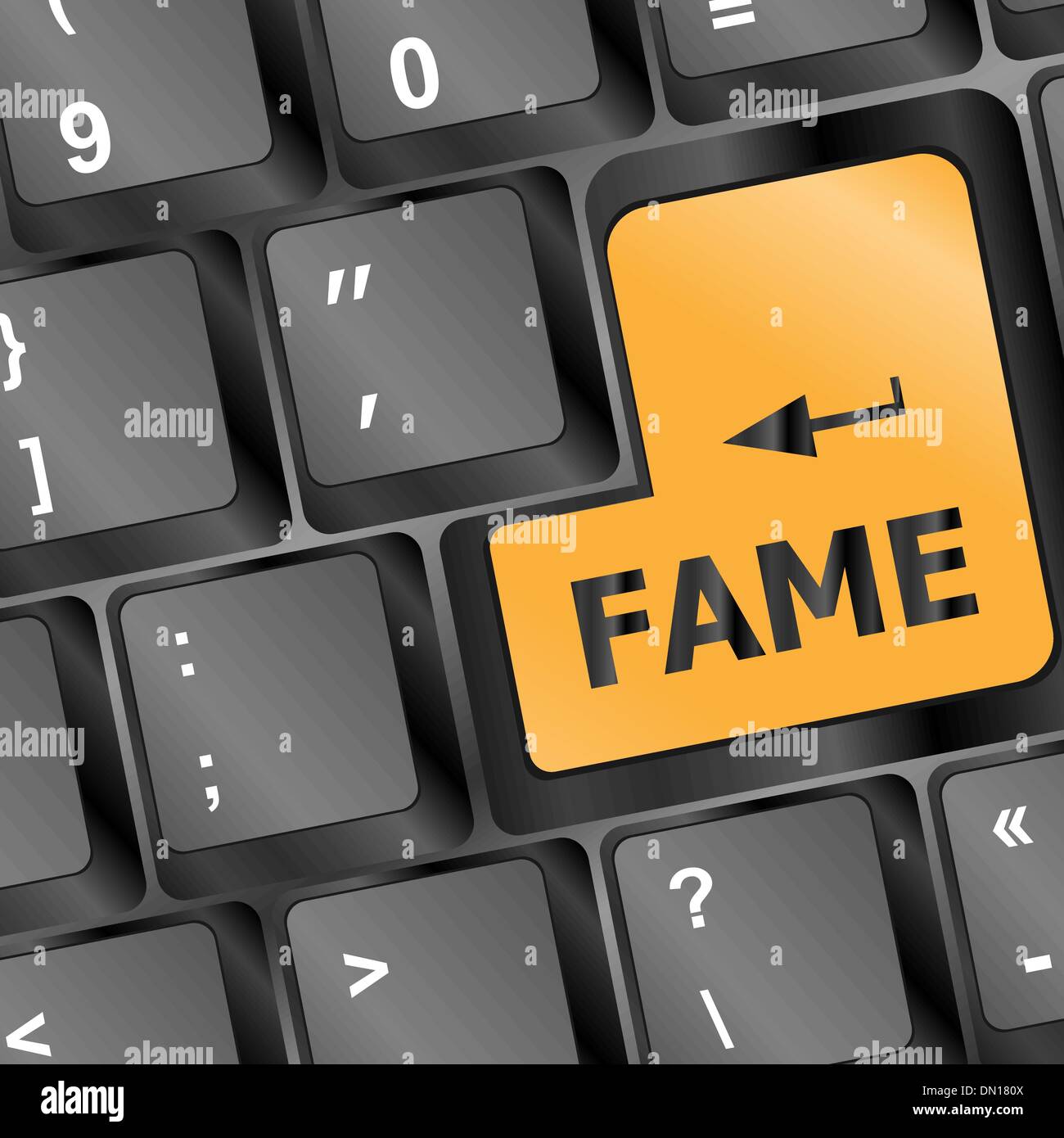 Computer Keyboard with Fame Key Stock Vector