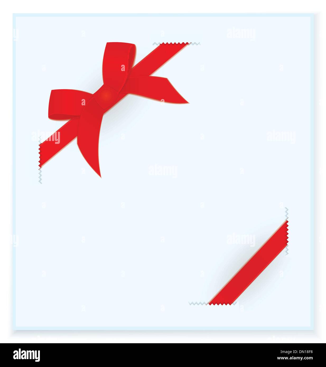 Ribbon bow blue card vector Stock Vector