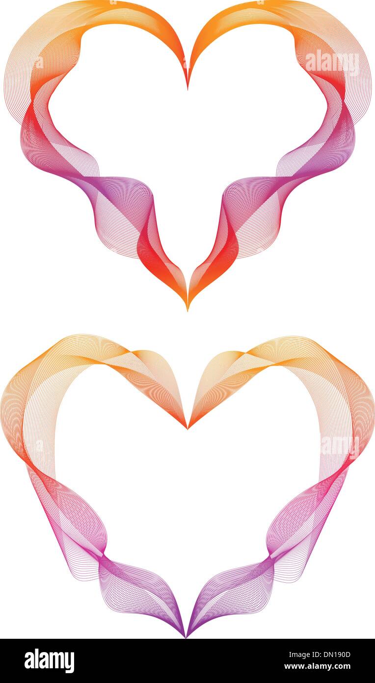 abstract ribbon hearts, vector Stock Vector