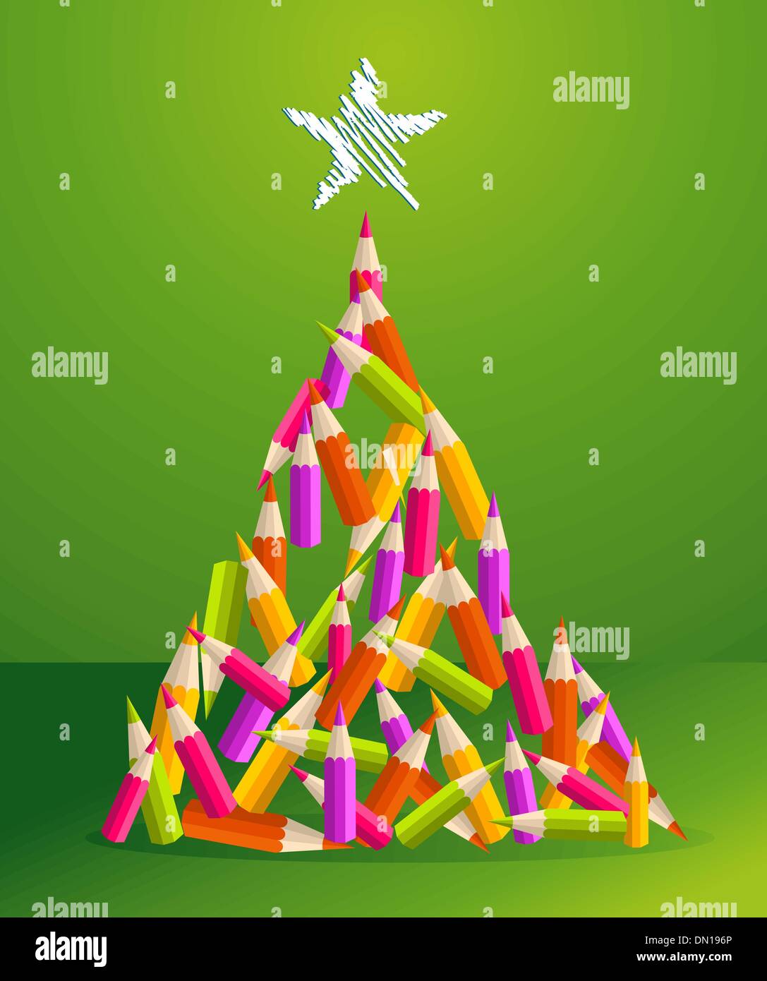 Design and art pencils Christmas tree Stock Vector