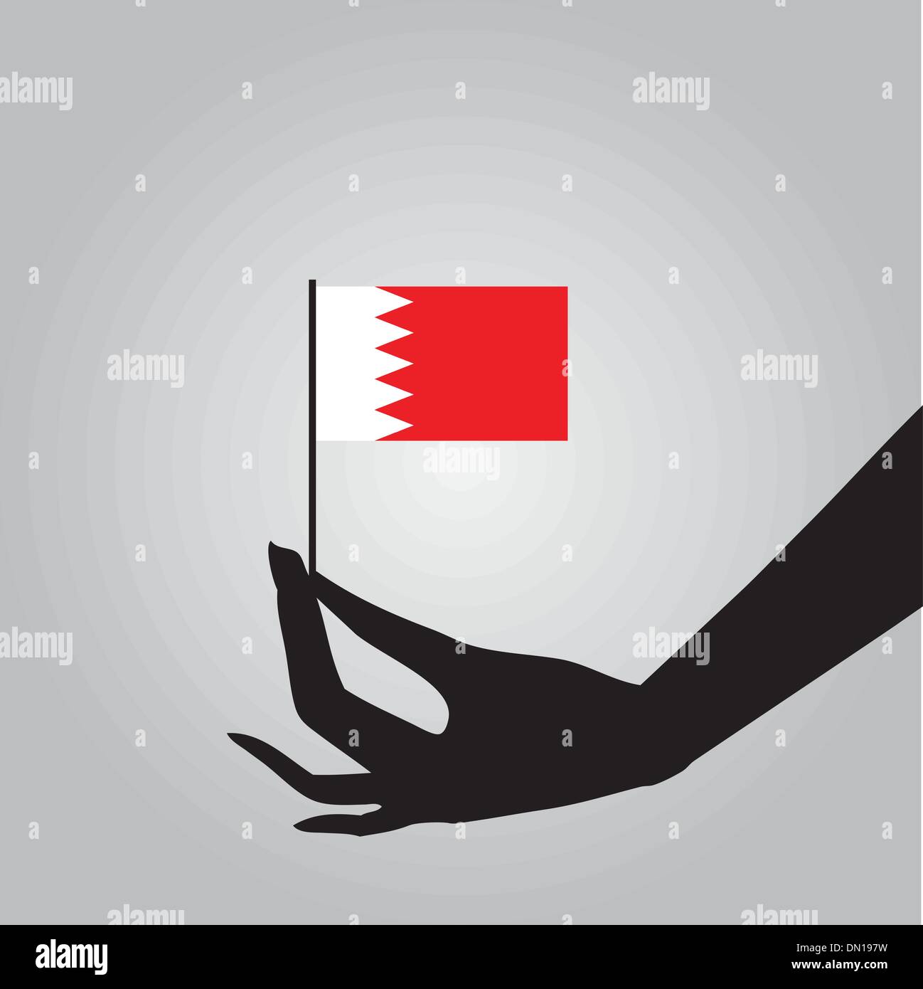 Bahrain flag in hand Stock Vector