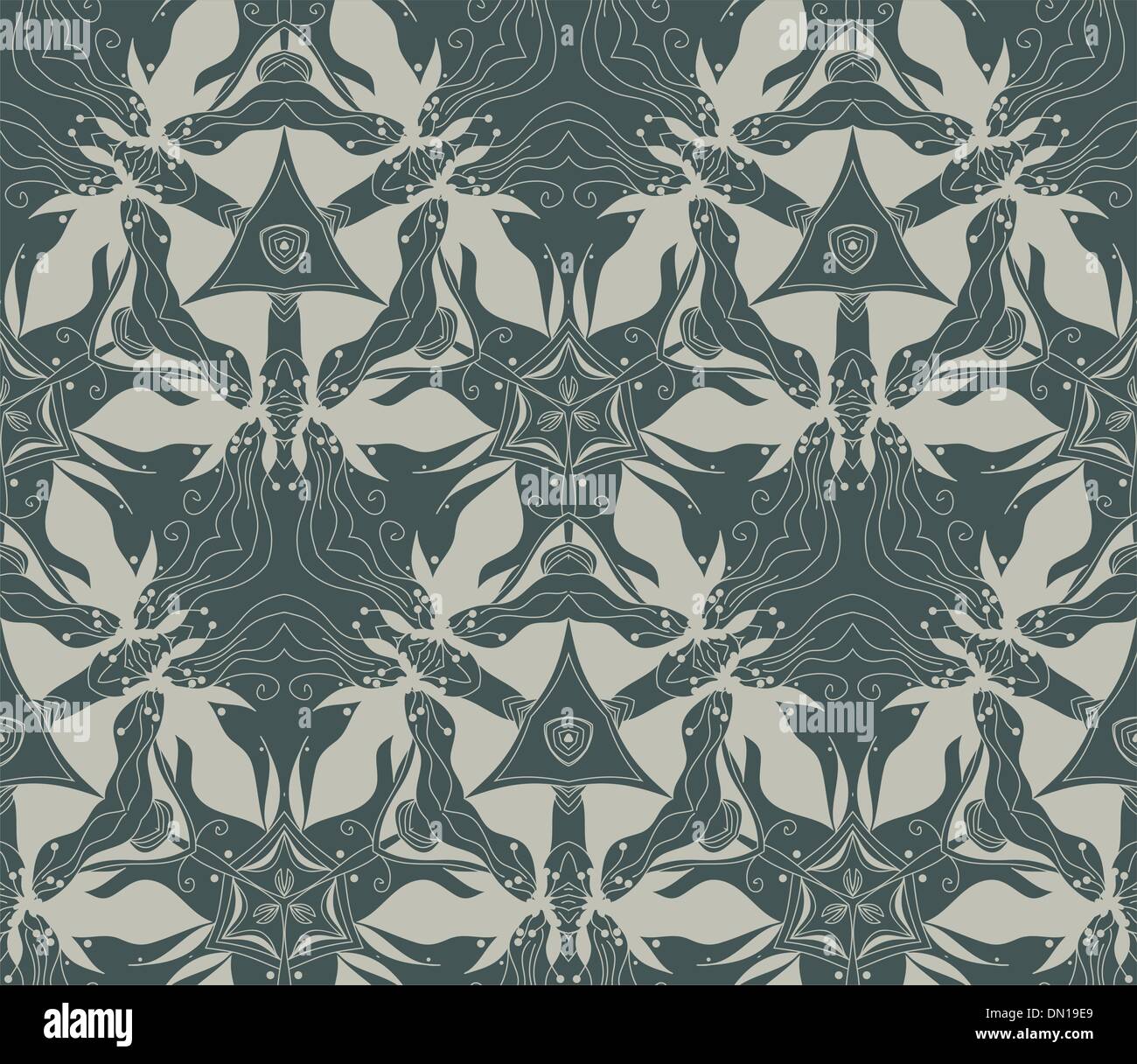 Seamless wallpaper with floral ornament Stock Vector Image & Art - Alamy